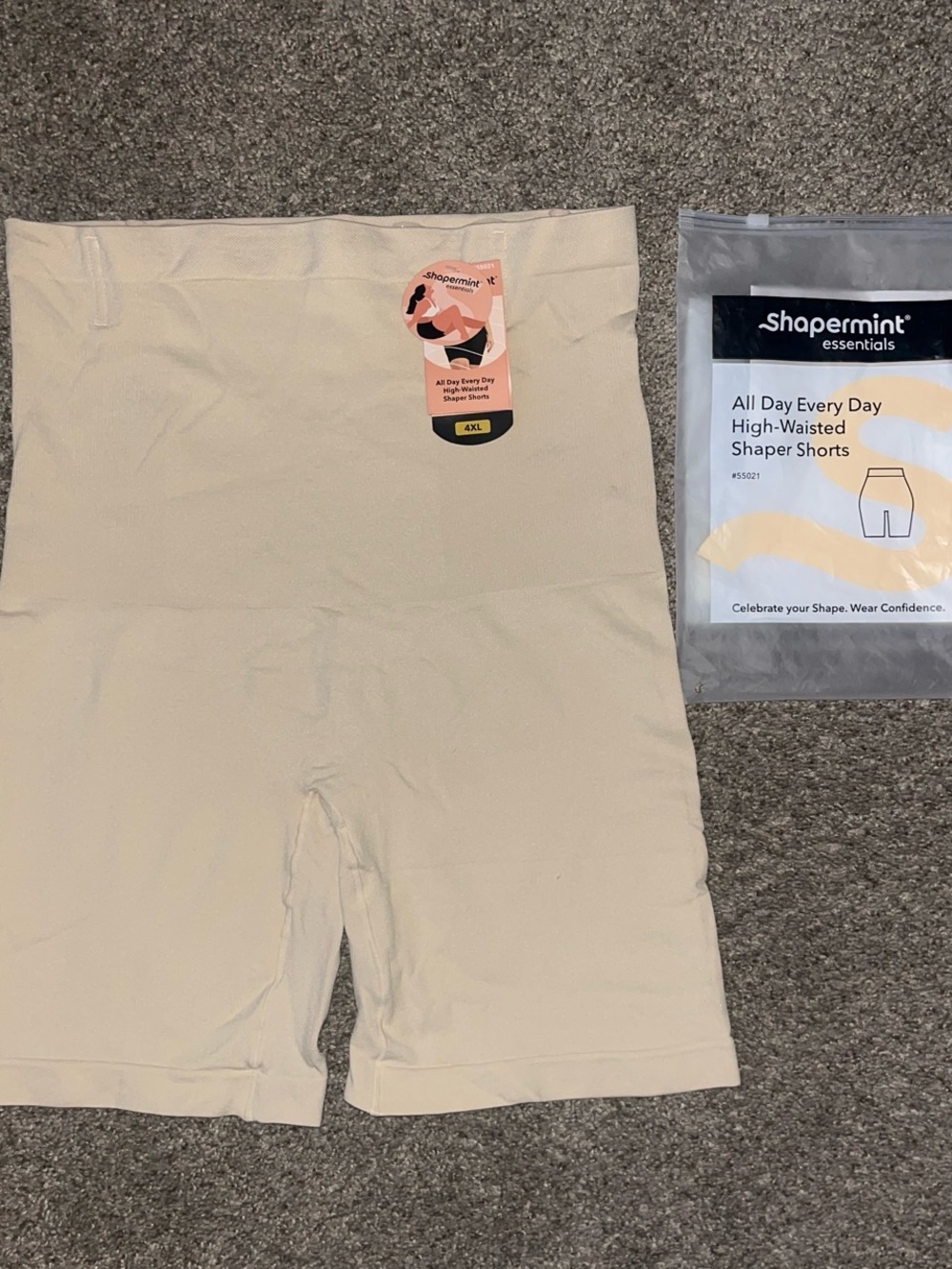 Shapermint Beige High-Waisted Shaper Shorts